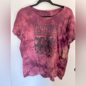 Led Zeppelin maroon tie dye t-shirt